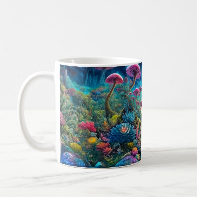 Psychedelische Traumwelt verzaubert Kaffeetasse (Links)