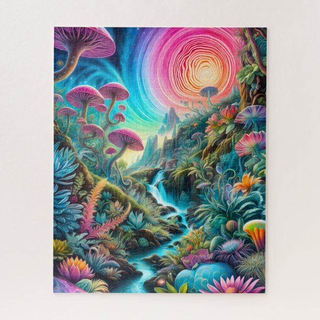 Psychedelische Traumwelt verzaubert Puzzle (Vertikal)