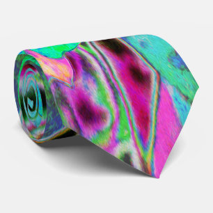 Psychedelische trippige Limettengrüne und blaue Bl Krawatte