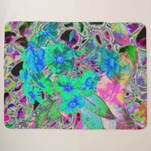 Psychedelische trippige Limettengrüne und blaue Bl Sherpadecke