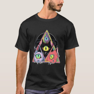 Psychedelische Trippy Cat Art Sacred Geometry T-Shirt