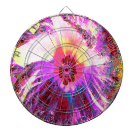 Psychedelische Trippy Rainbow Colors Hibiskus Blum Dartscheibe