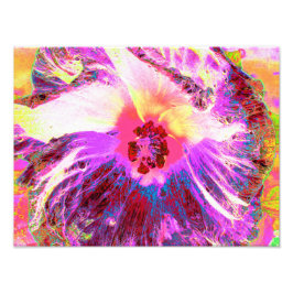 Psychedelische Trippy Rainbow Colors Hibiskus Blum Fotodruck