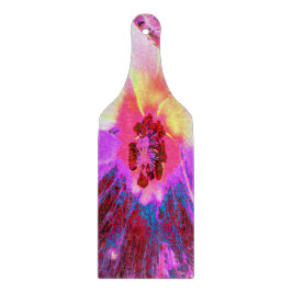 Psychedelische Trippy Rainbow Colors Hibiskus Blum Schneidebrett