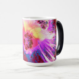 Psychedelische Trippy Rainbow Colors Hibiskus Blum Verwandlungstasse