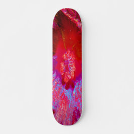 Psychedelische Trippy Retro Red Hibiskus Blume Skateboard