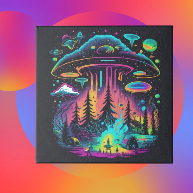 Psychedelische UFO Fantasy Art Poster (Von Creator hochgeladen)