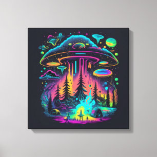 Psychedelische UFO-Fantasy-Kunst Leinwanddruck