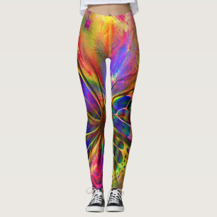 Psychedelische und mehrfarbige Schmetterlinge Leggings
