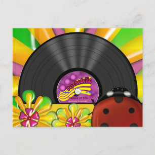 Psychedelische Vinyl-Schallplatten-Personalisierte Postkarte