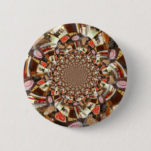 Psychedelische Vision von Brown Hues Button