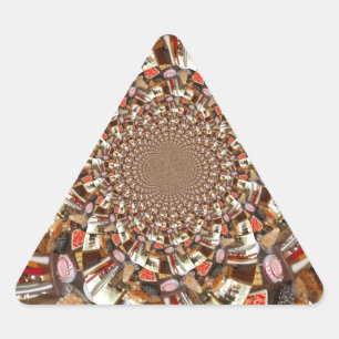 Psychedelische Vision von Brown Hues Dreieckiger Aufkleber