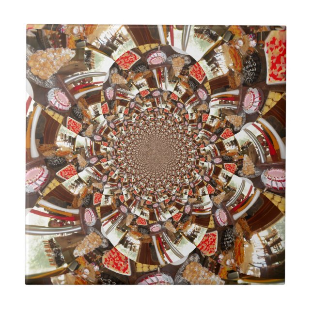 Psychedelische Vision von Brown Hues Fliese (Vorderseite)