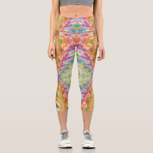 Psychedelische visionäre geometrische Kunst V1 Capri Leggings