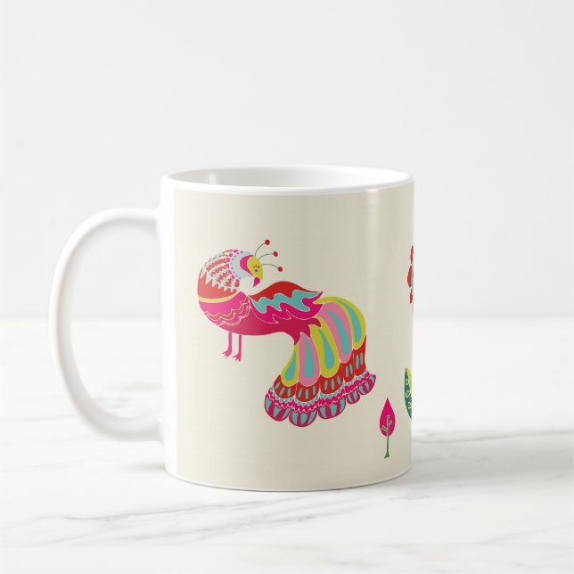 Psychedelische Volksfasan-Kaffee-Tasse Tasse (Links)