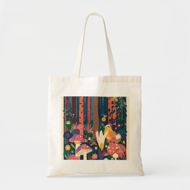 Psychedelische Wald-Tasche Tragetasche (Vorne)