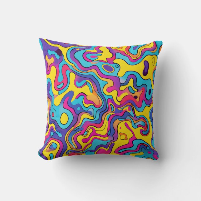 Psychedelische Waves Kissen (Vorderseite)