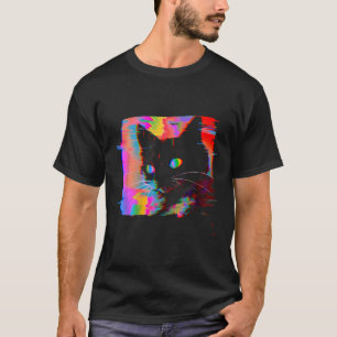 Psychedelische Weidcore Cat Vaporwave Ästhetische  T-Shirt