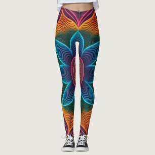 Psychedelische Wellentäuschung Nahtloses 3D-Neon Leggings