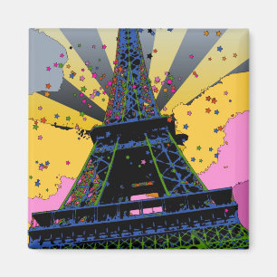 Psychedelische Welt: Eiffelturm, Paris Frankreich Magnet