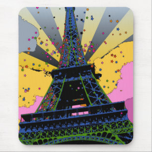 Psychedelische Welt: Eiffelturm, Paris Frankreich  Mousepad