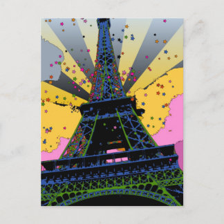 Psychedelische Welt: Eiffelturm, Paris Frankreich Postkarte