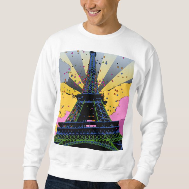 Psychedelische Welt: Eiffelturm, Paris Frankreich  Sweatshirt (Vorderseite)