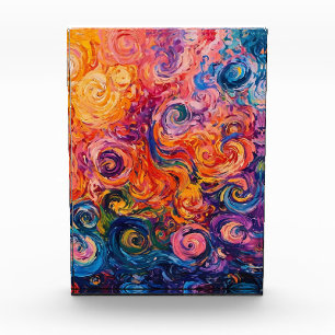 Psychedelische Wirbel Ölgemälde Fotoblock