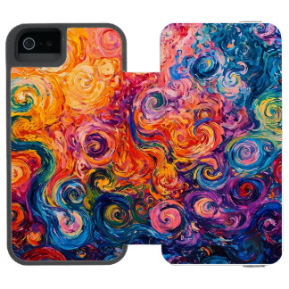 Psychedelische Wirbel Ölgemälde Incipio Watson™ iPhone 5 Geldbörsen Hülle