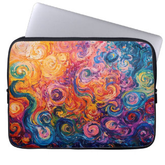 Psychedelische Wirbel Ölgemälde Laptopschutzhülle