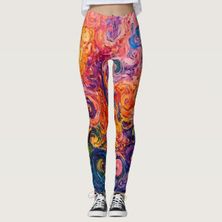 Psychedelische Wirbel Ölgemälde Leggings