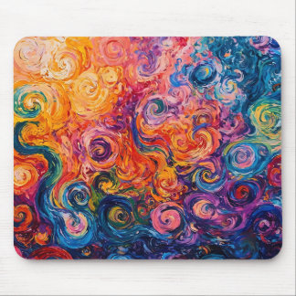 Psychedelische Wirbel Ölgemälde Mousepad
