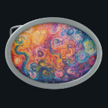 Psychedelische Wirbel Ölgemälde Ovale Gürtelschnalle<br><div class="desc">Kunstwerk von Brady Arnold</div>