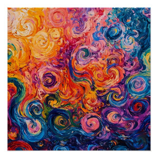 Psychedelische Wirbel Ölgemälde Poster