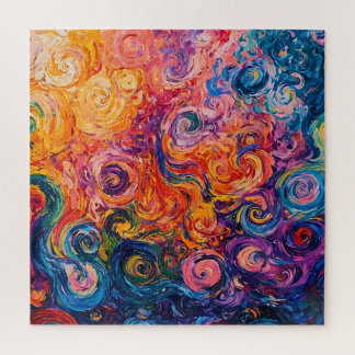 Psychedelische Wirbel Ölgemälde Puzzle