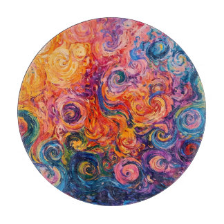 Psychedelische Wirbel Ölgemälde Schneidebrett