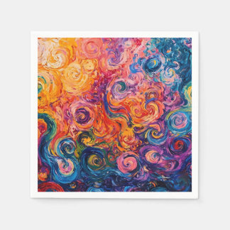 Psychedelische Wirbel Ölgemälde Serviette