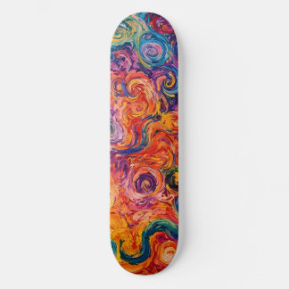 Psychedelische Wirbel Ölgemälde Skateboard