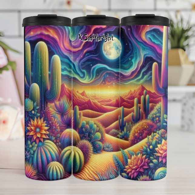 Psychedelische Wüstenmoonscape Thermosbecher (Von Creator hochgeladen)
