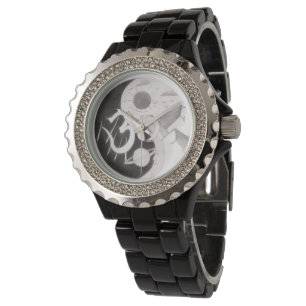 Psychedelische Yin u. Yang-Uhr Armbanduhr