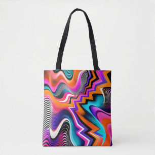 Psychedelische Zickzack-Abstrakt-Tasche