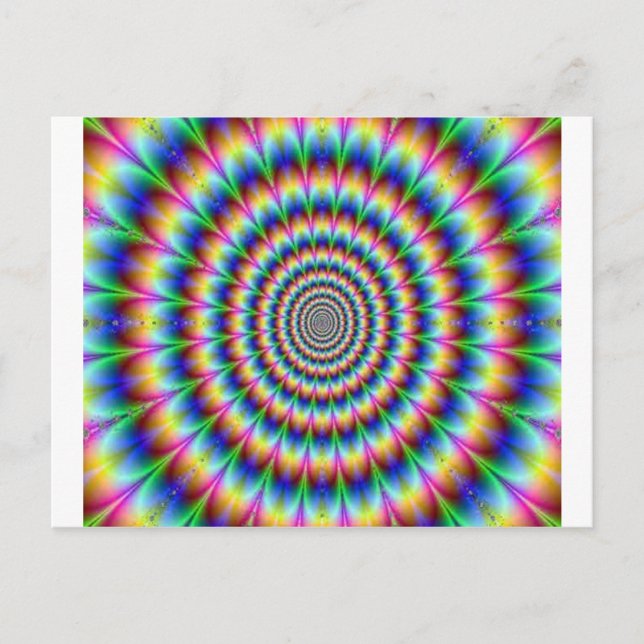 Psychedelische Zirkel bewegende Illusion dazzisier Postkarte (Vorderseite)