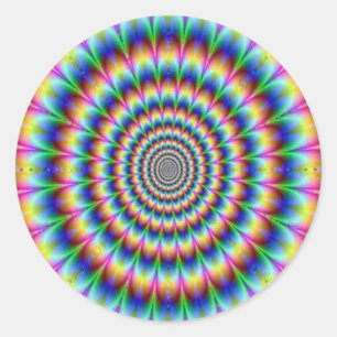 Psychedelische Zirkel bewegende Illusion dazzisier Runder Aufkleber