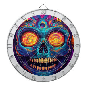 Psychedelische Zuckerkultur - Tag der Toten Dartscheibe
