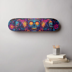 Psychedelische Zuckerkultur - Tag der Toten Skateboard