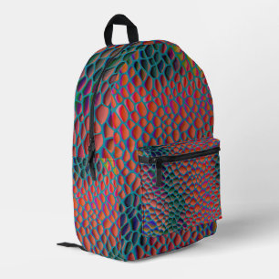 Psychedelischer 3D-Schlangenhaut-Rucksack – Buntes Bedruckter Rucksack