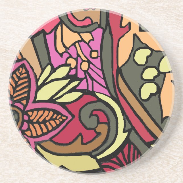 Psychedelischer 60er Style Untersetzer (Vorne)