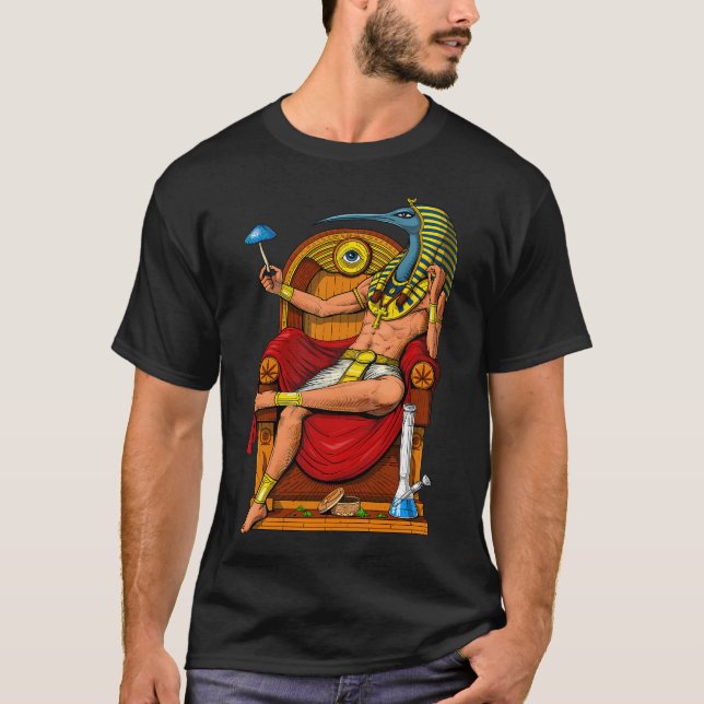 Psychedelischer ägyptischer Gott Thoth T-Shirt (Vorderseite)