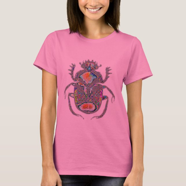 Psychedelischer ägyptischer Scharab-Käfer T-Shirt (Vorderseite)