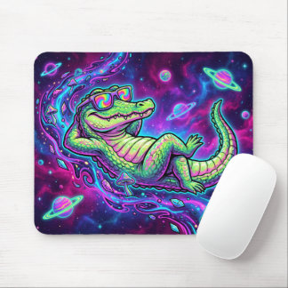 Psychedelischer Alligator Surrealer Raum Mousepad